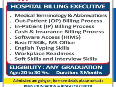 Start Job as a Hospital Billing Executive