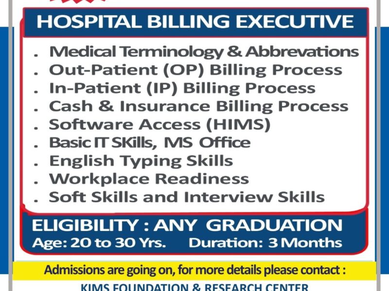 Start Job as a Hospital Billing Executive
