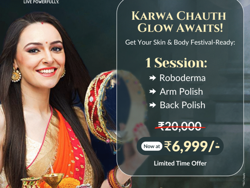 🌟 Karwa Chauth Glow Package at Clinic Dermatech – Just ₹6,999! 🌟
